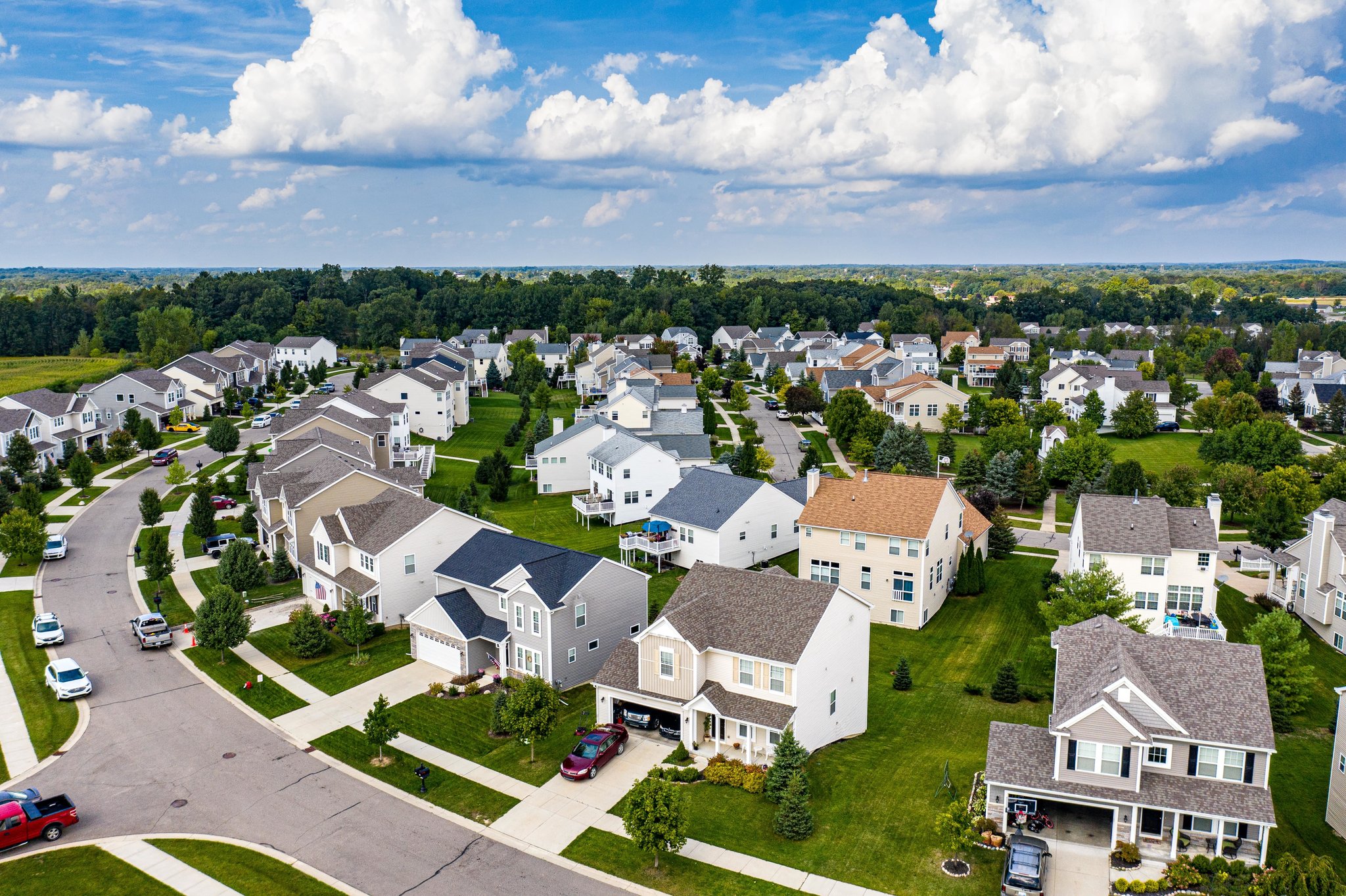 Aerial View Of Hometown Village